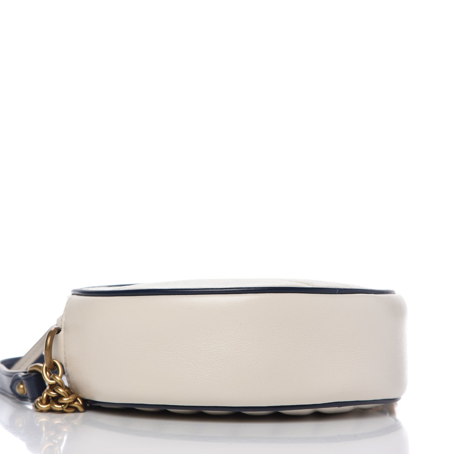 Gucci Azalea Calfskin Matelasse Diagonal Mini Torchon GG Marmont Round Shoulder Bag Mystic White Blue Agata 4 of 11
