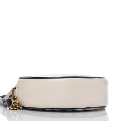 Gucci Azalea Calfskin Matelasse Diagonal Mini Torchon GG Marmont Round Shoulder Bag Mystic White Blue Agata 4 of 11