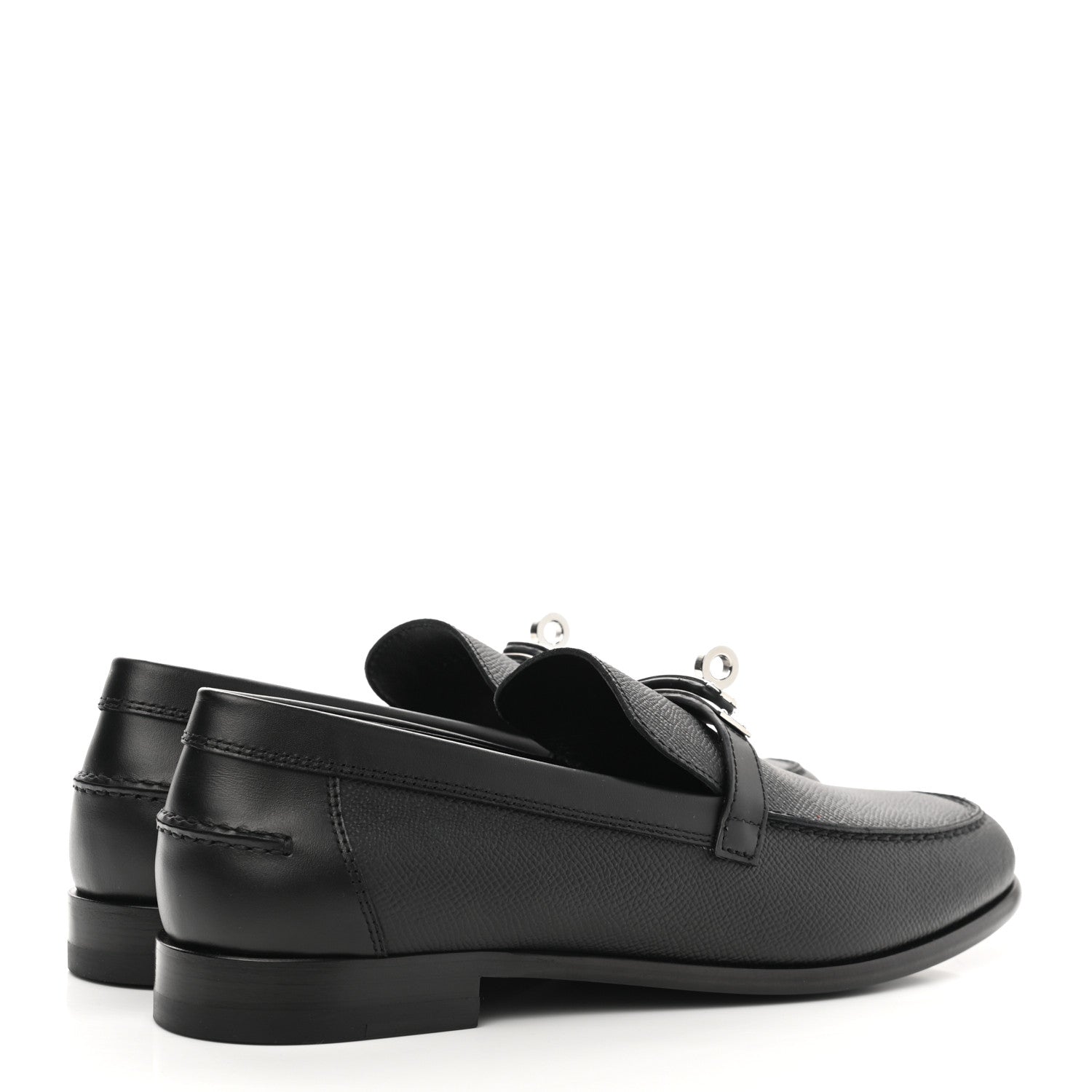 Hermes Epsom Womens Destin Loafer 38.5 Black 4 of 10