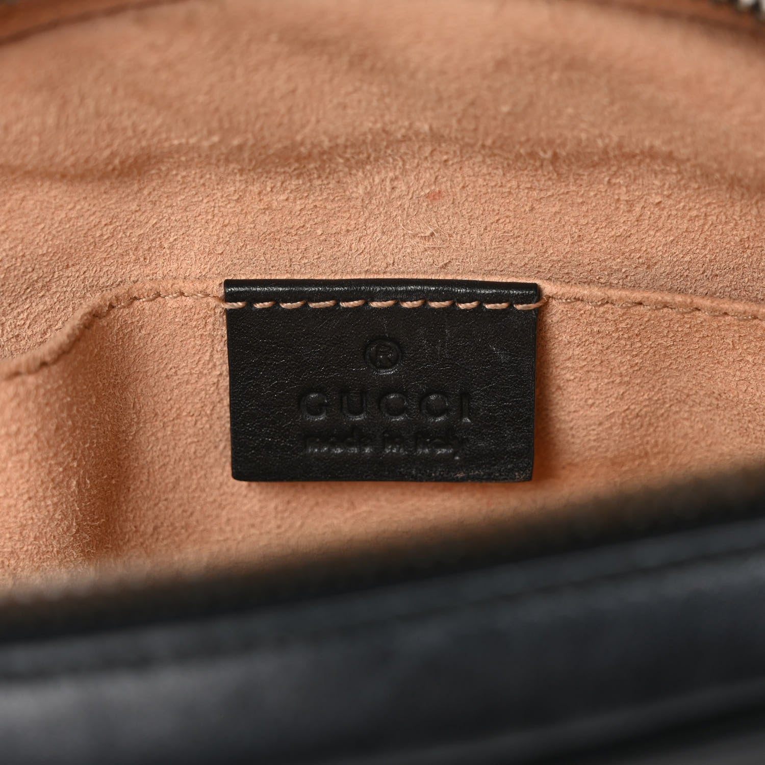 Gucci Calfskin Matelasse GG Marmont Belt Bag 75 30 Black 5 of 8