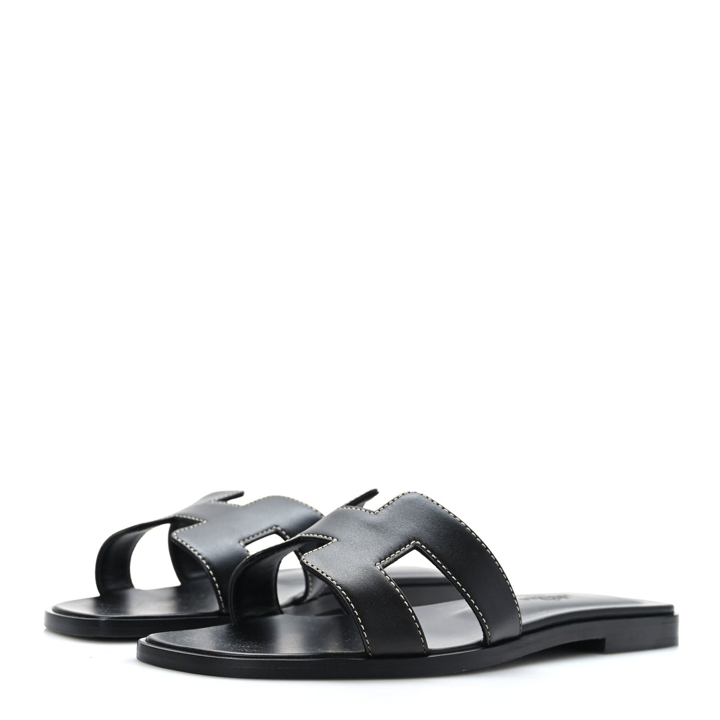 Box Calfskin Oran Sandals 36 Black