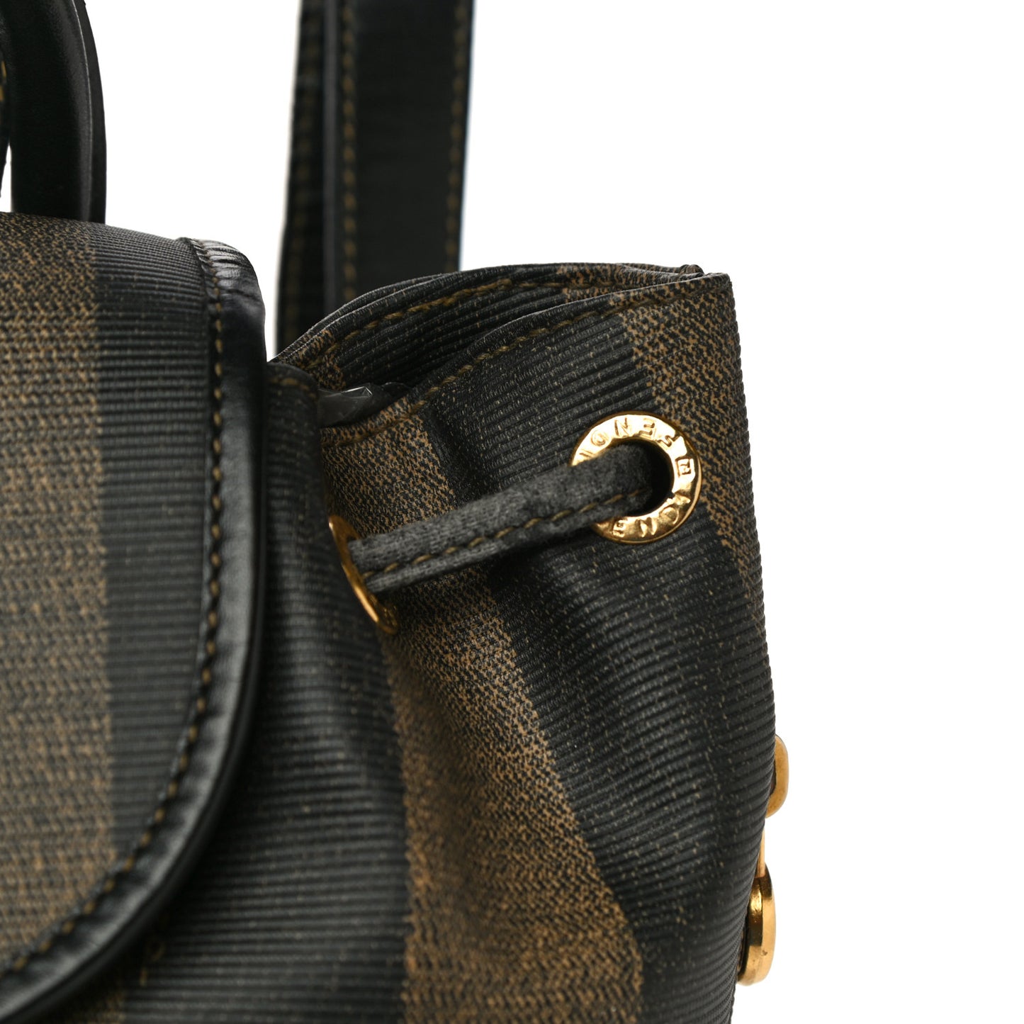Coated Canvas Pequin Drawstring Backpack Tobacco