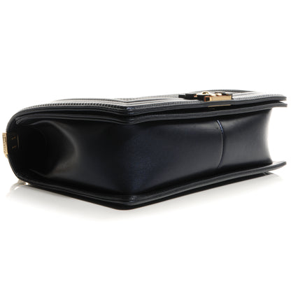 Chanel Lambskin Cube Embossed Large Boy Flap Navy Blue 5 of 11