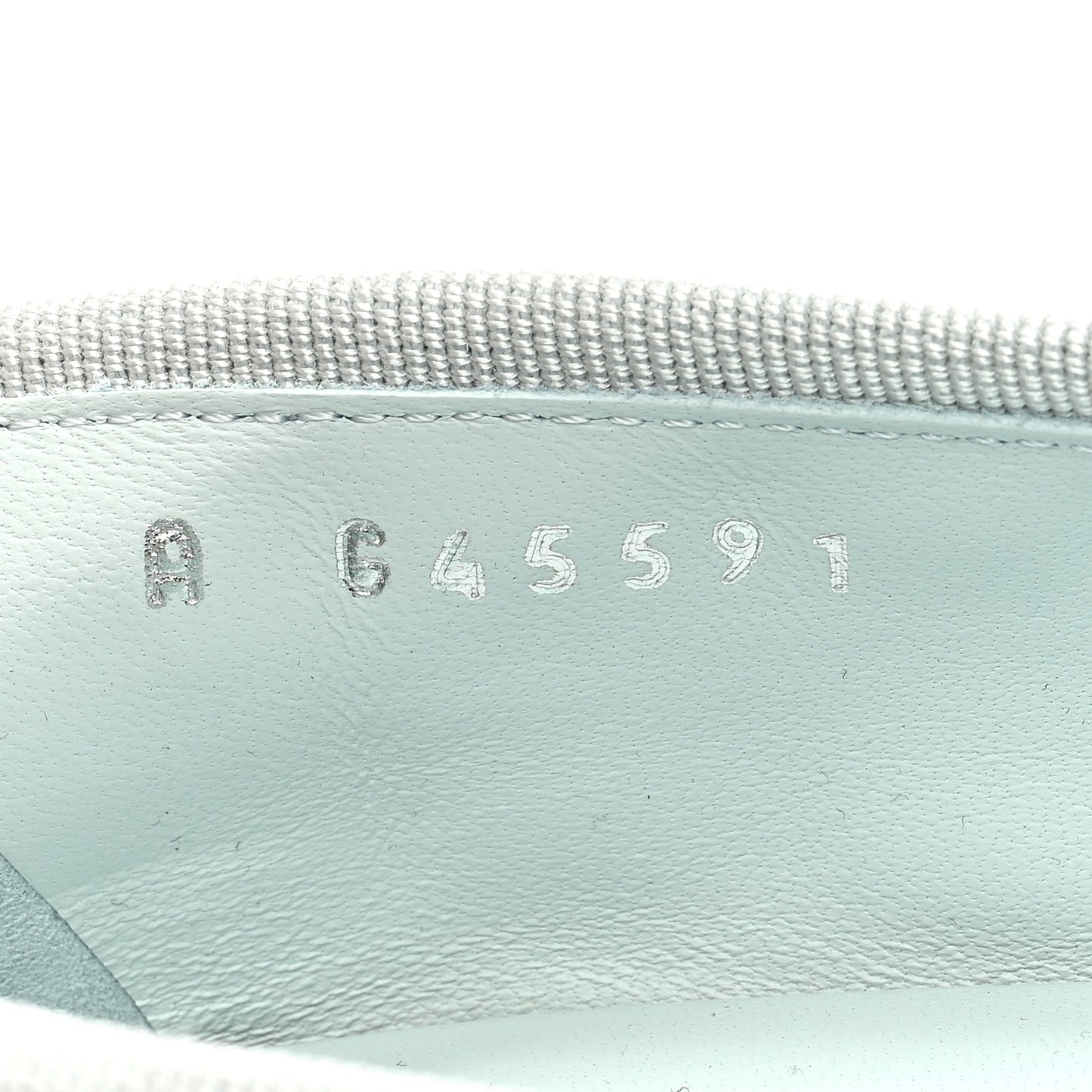 Lambskin Embroidered Grosgrain Cap Toe CC Ballerina Flats 37 Light Blue Black