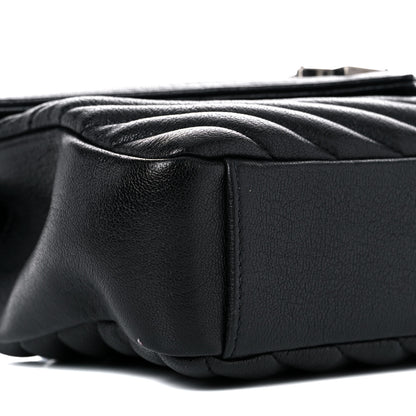 Saint Laurent Sheepskin Matelasse Chevron Monogram Medium College Bag Black 8 of 13
