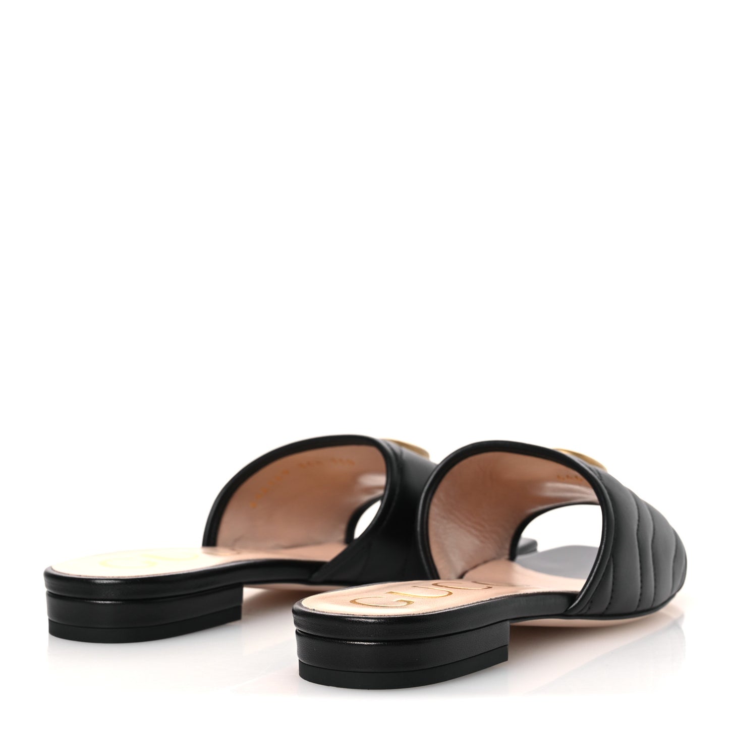 Nappa Matelasse GG Marmont Flat Slide Sandals 36.5 Black