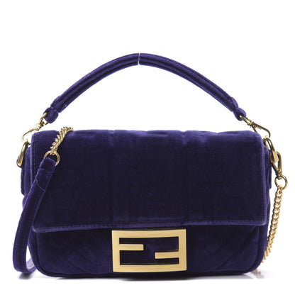 Fendi Velluto FF Embossed Mini Baguette Viola Plus 1 of 13