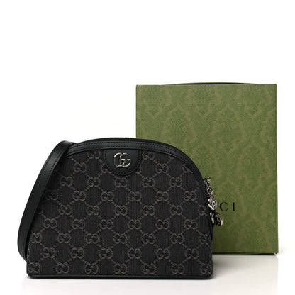 Gucci Denim Cuoio Harness GG Monogram Small Ophidia Dome Shoulder Bag Black Medium Grey 10 of 10