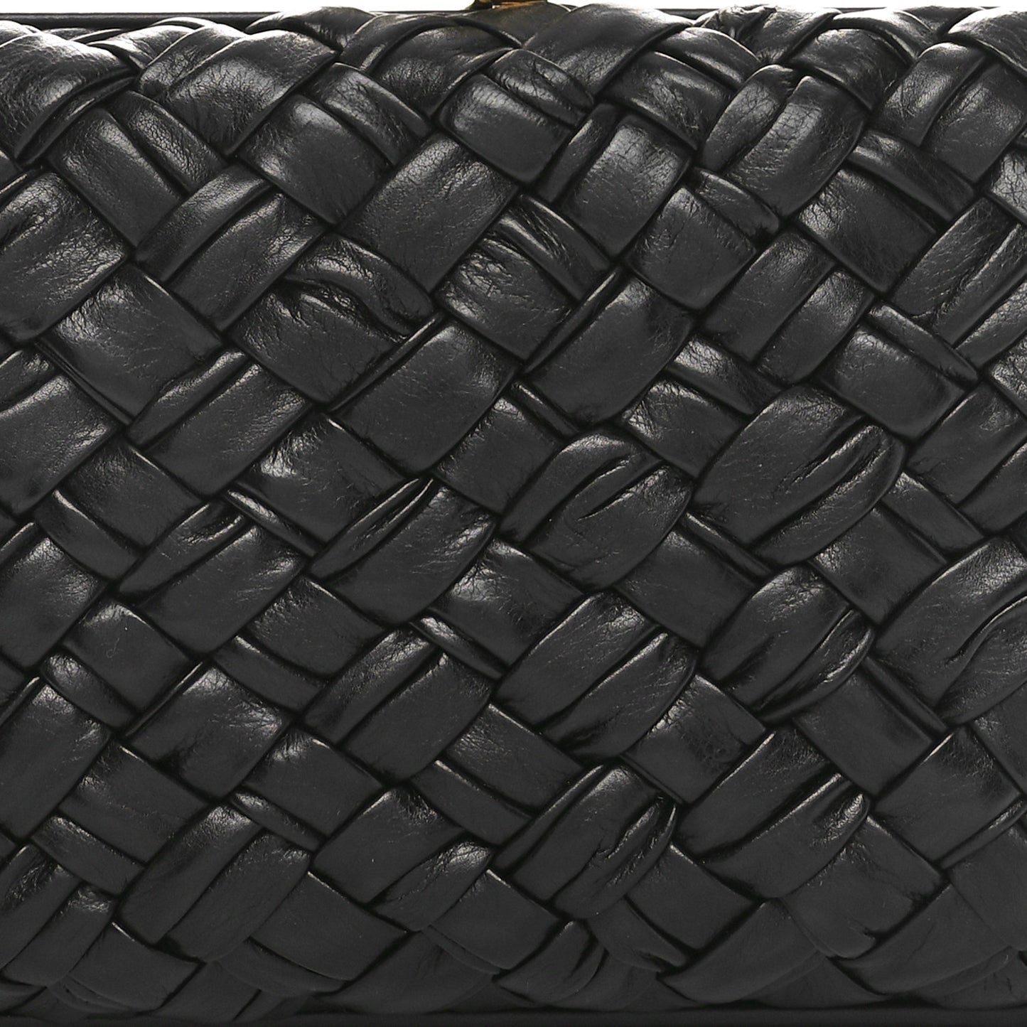 Nappa Intrecciato Knot Clutch Black