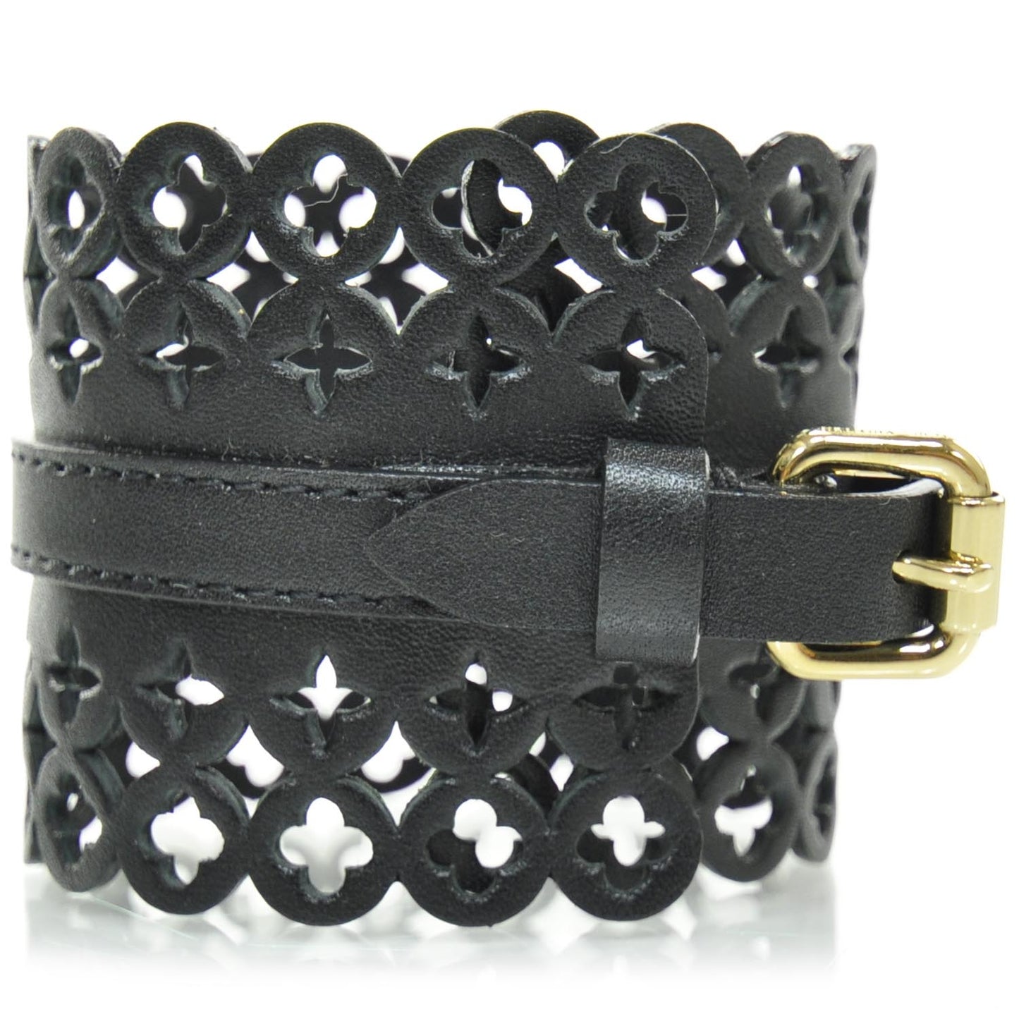 Calfskin Flower It Bracelet Black
