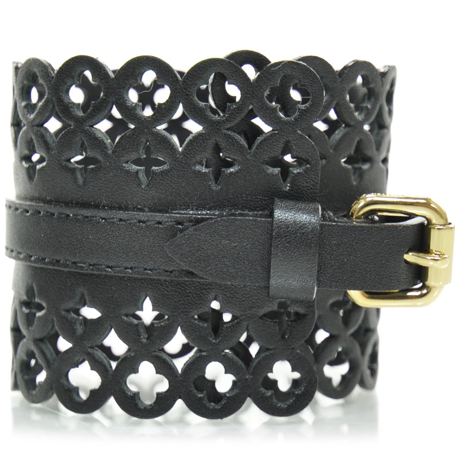 Louis Vuitton Calfskin Flower It Bracelet Black 2 of 6