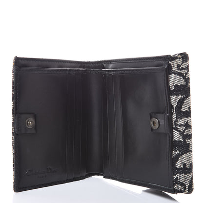Christian Dior Monogram Compact Saddle Wallet Black 6 of 9