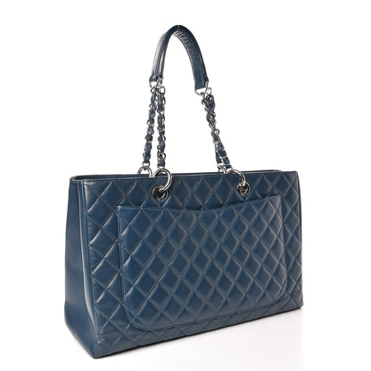 Chanel Caviar Quilted XL Grand Shopping Tote GST Dark Blue 3 of 13