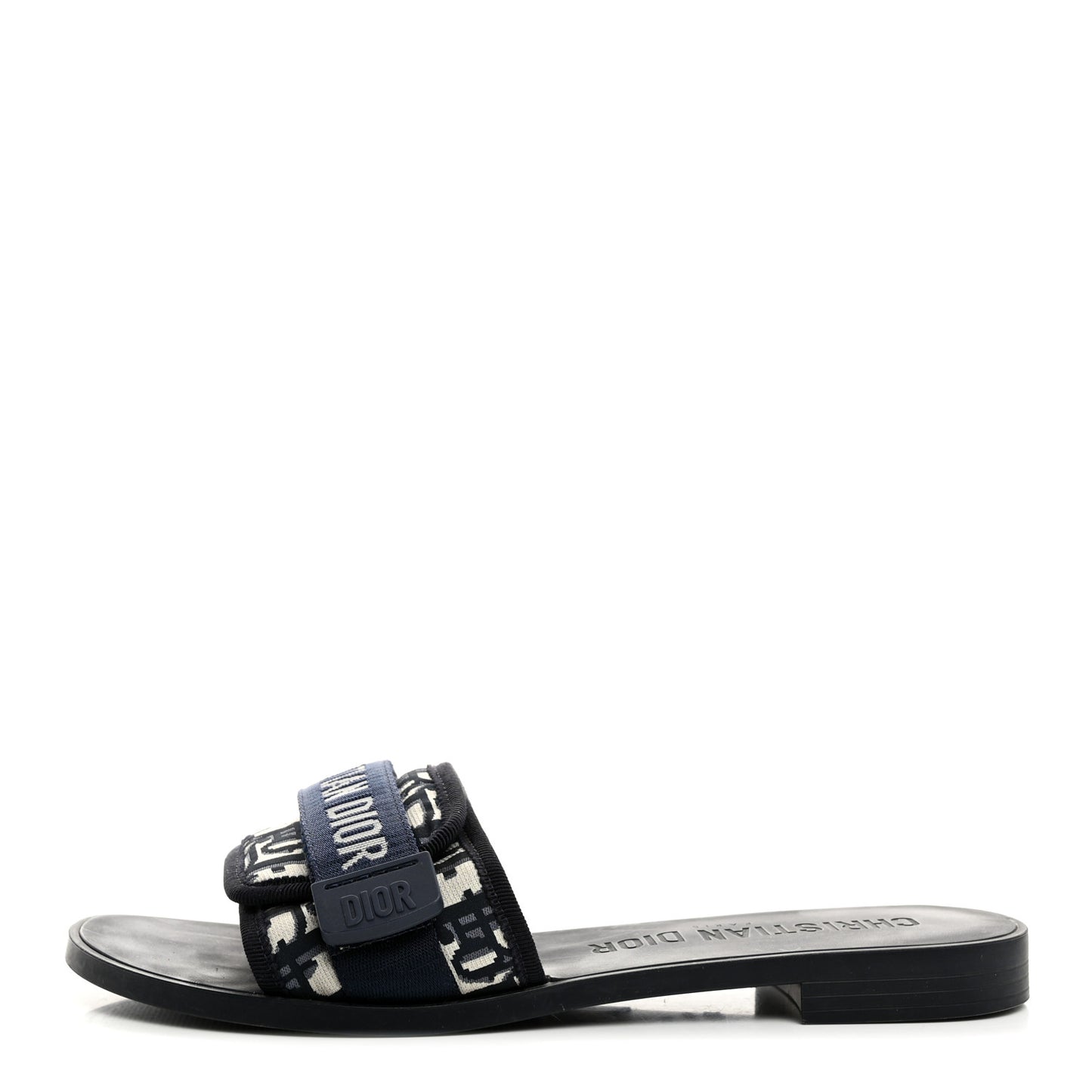 Nylon Oblique Dio(r)evolution Slide Sandals 37 Deep Blue