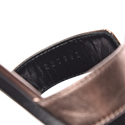 Hermes Metallic Nappa Oran Sandals 37 Or Vieilli 7 of 12