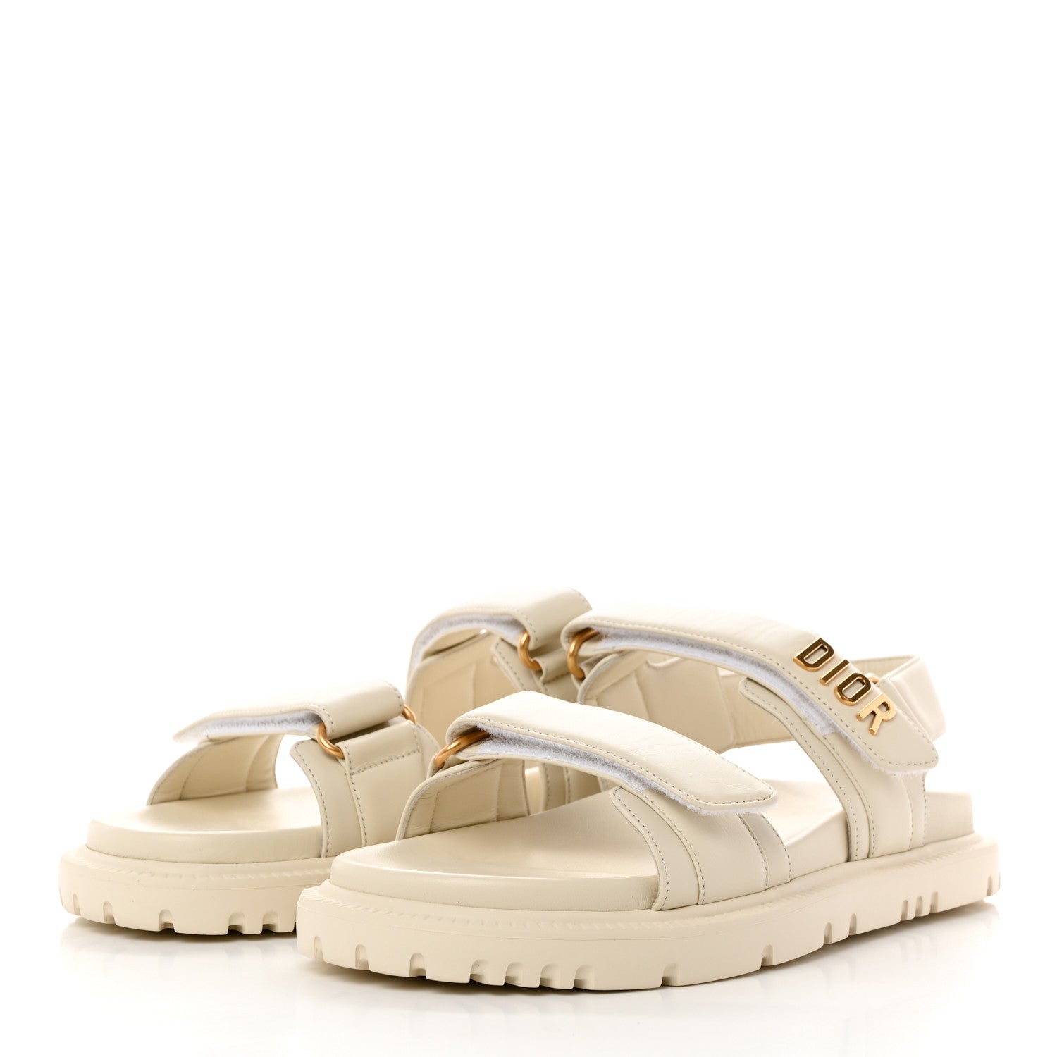 Christian Dior Lambskin Dioract 10mm Sandals 38 Off White 3 of 9