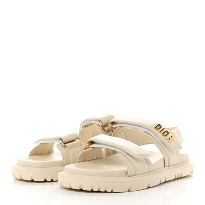 Christian Dior Lambskin Dioract 10mm Sandals 38 Off White 3 of 9
