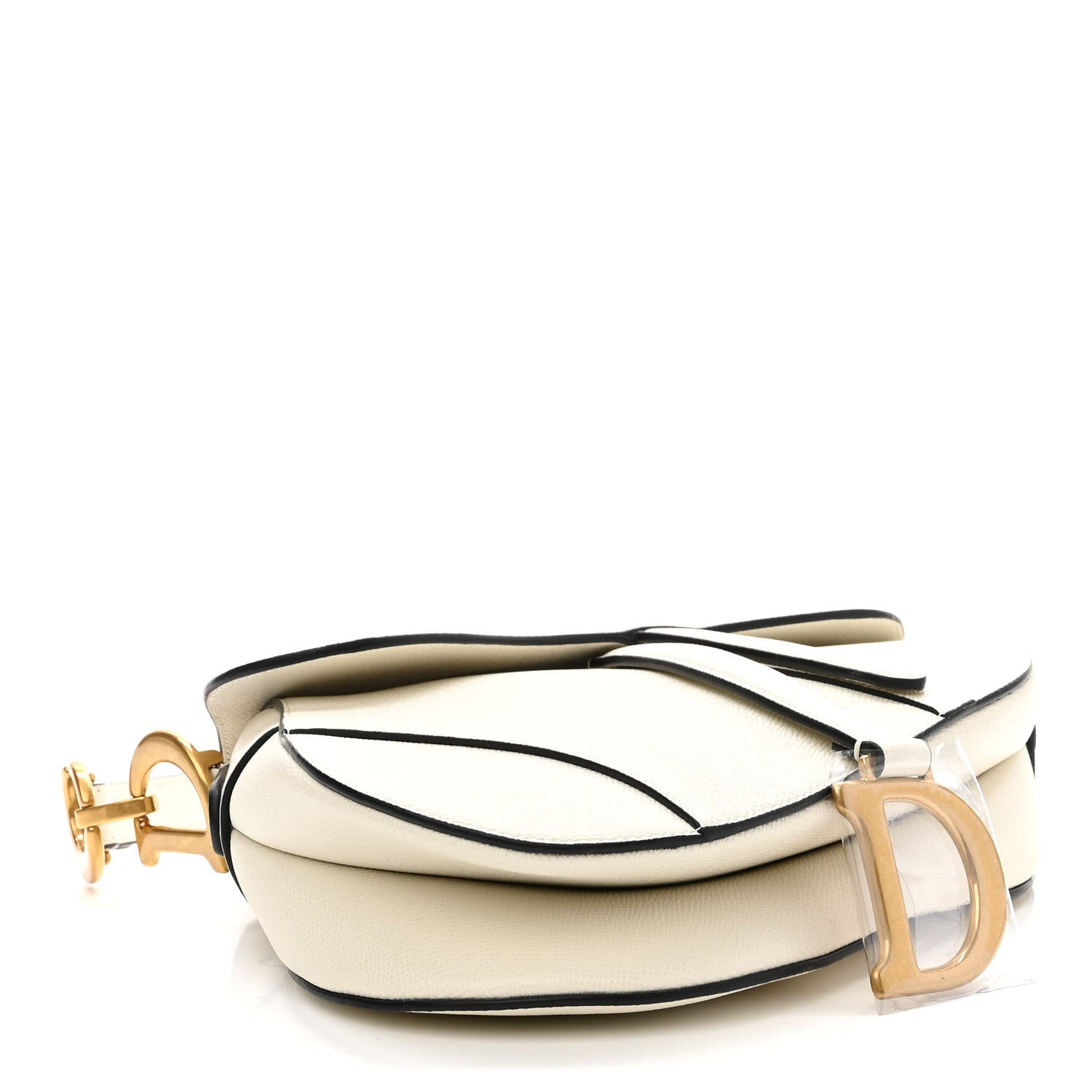 Christian Dior Grained Calfskin Saddle Bag With Strap Latte 4 of 10