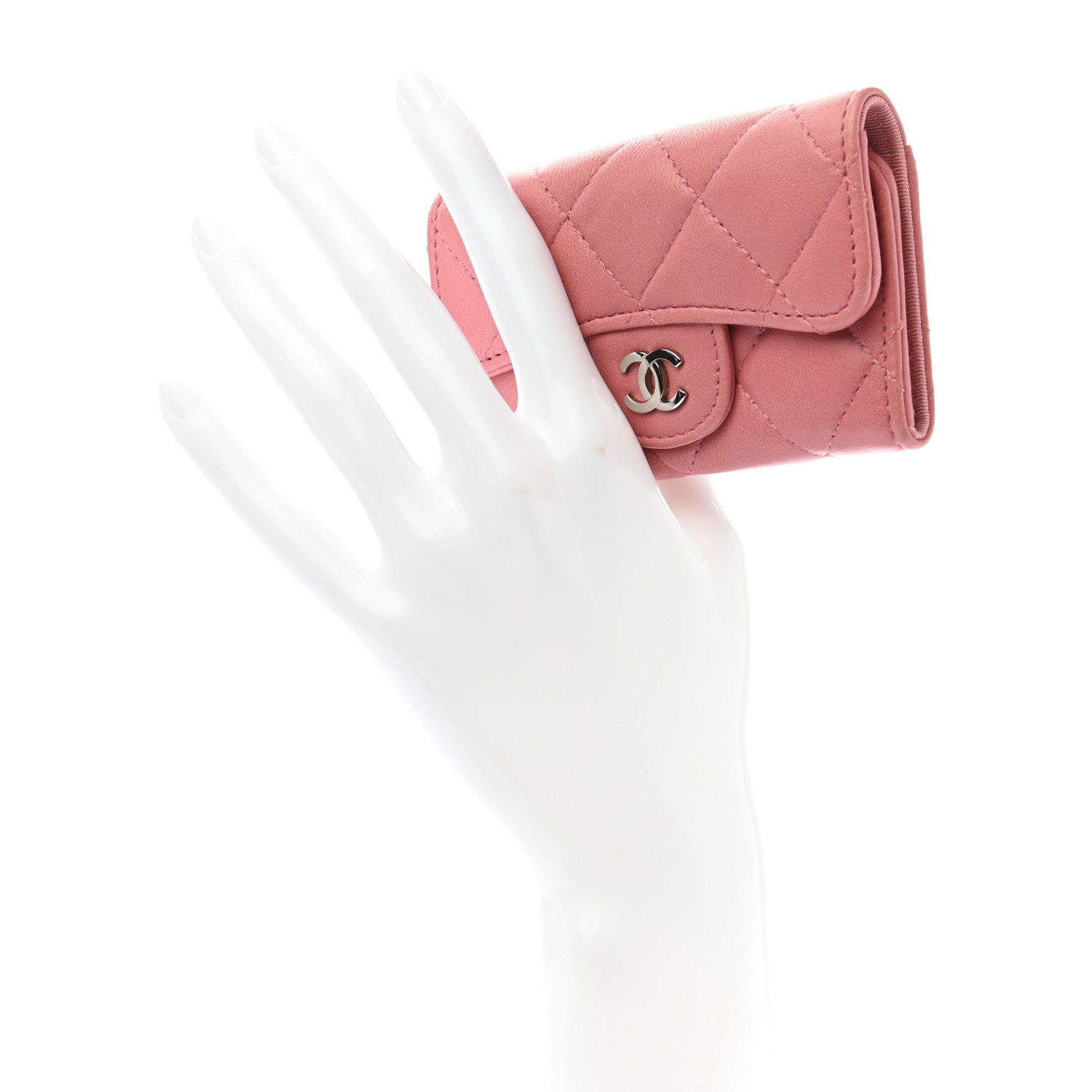 Chanel Lambskin Quilted 6 Key Holder Pink 2 of 9