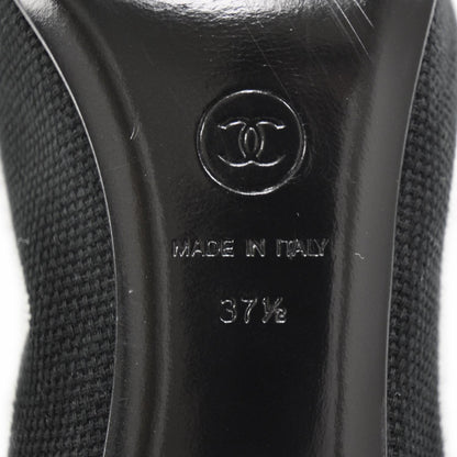 Chanel Toile and Leather Stretch Cap Toe Pumps 37.5 6 of 8