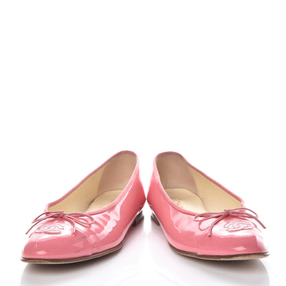 Chanel Patent CC Cap Toe Ballerina Flats 39.5 Light Pink 6 of 20