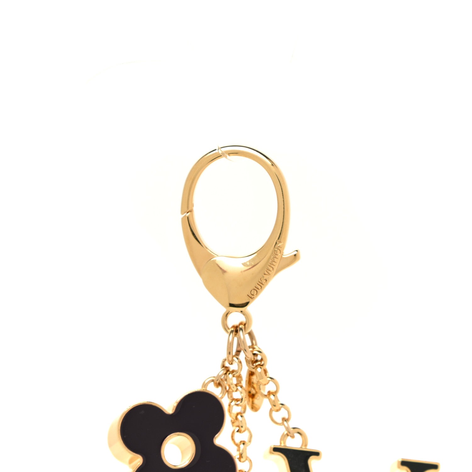 Louis Vuitton Metal Enamel Fleur De Monogram Bag Charm Dore 3 of 5