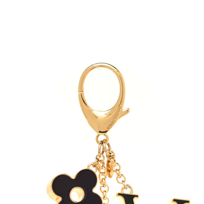 Louis Vuitton Metal Enamel Fleur De Monogram Bag Charm Dore 3 of 5