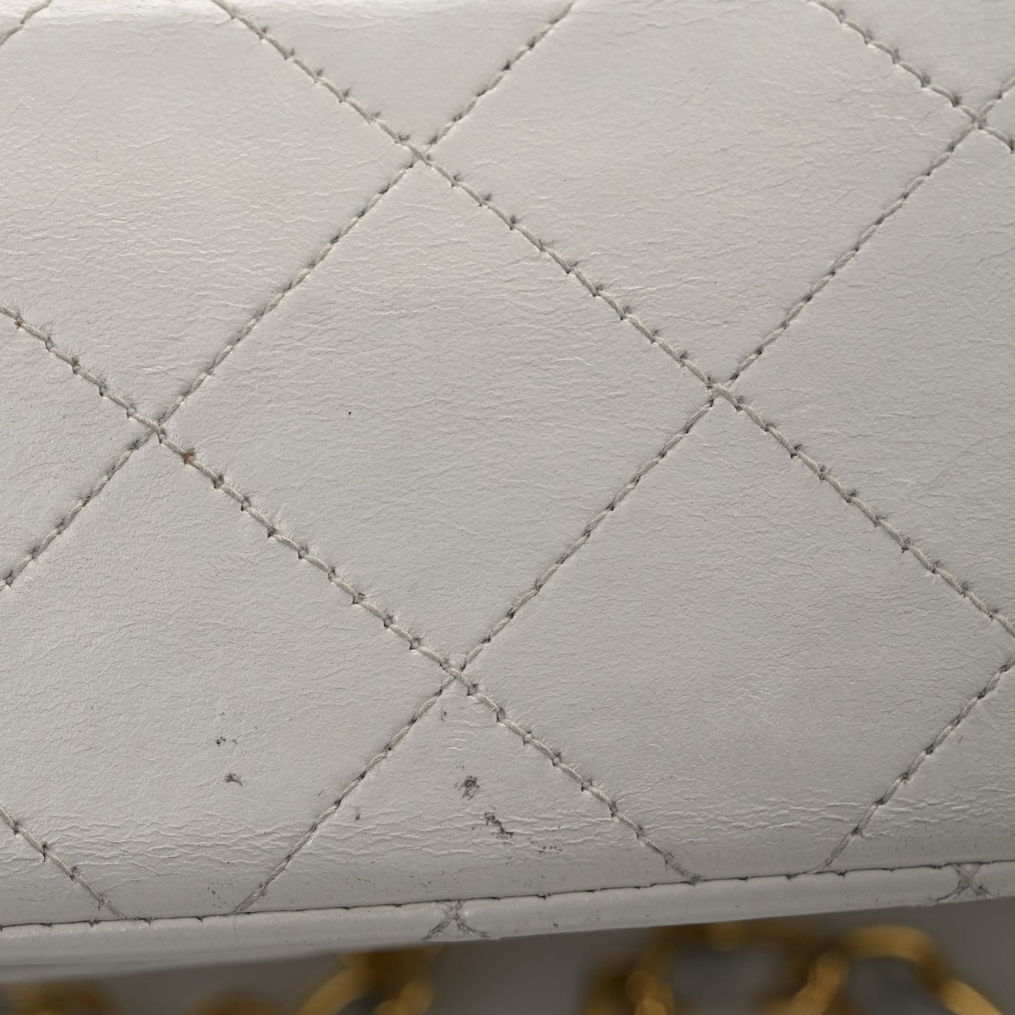 Lambskin Quilted Mini Square Flap White