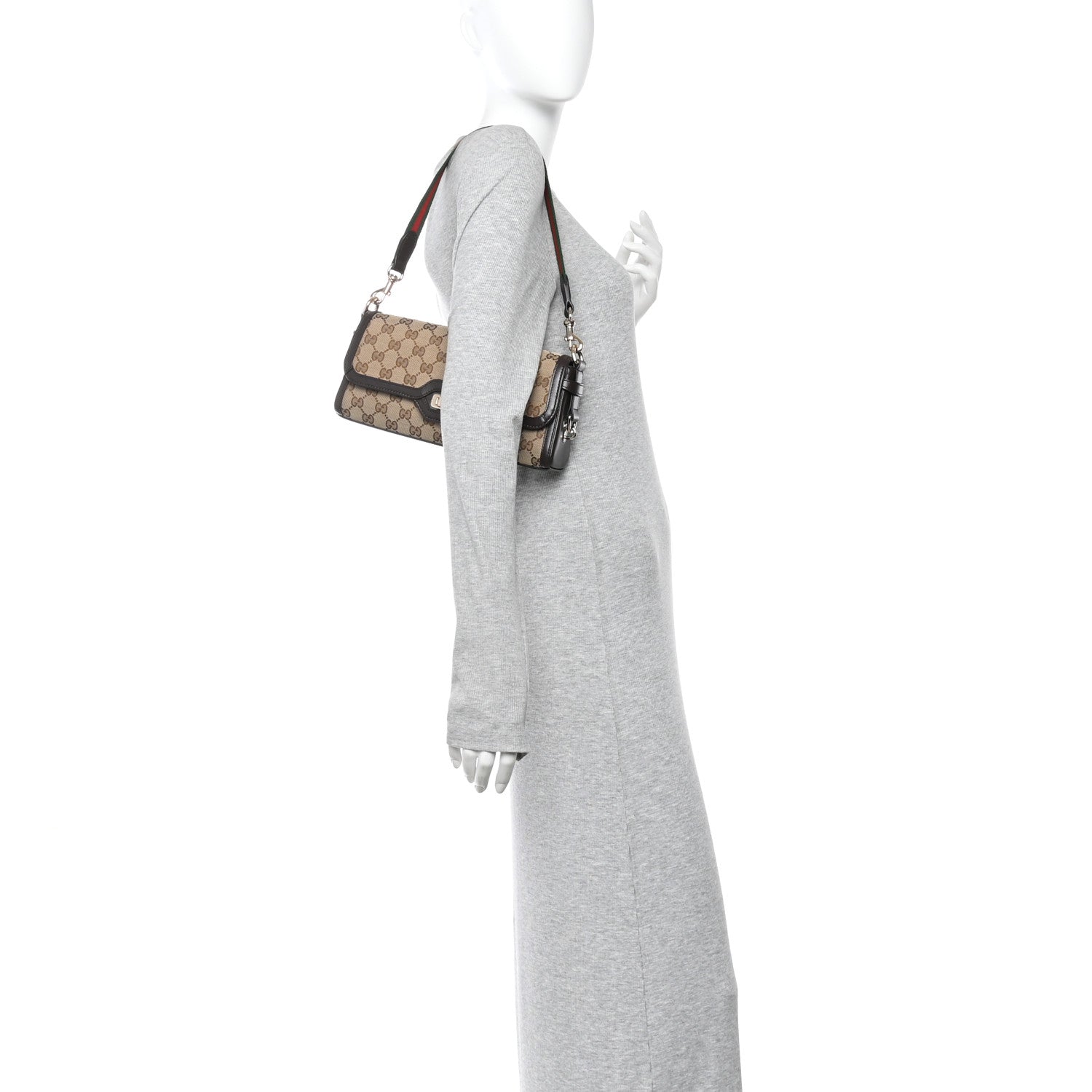 Gucci GG Monogram Small Luce Shoulder Bag Beige Ebony 2 of 11