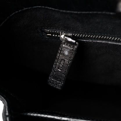 Saint Laurent Calfskin Crocodile Embossed Medium Trois Class Tote Black 17 of 17