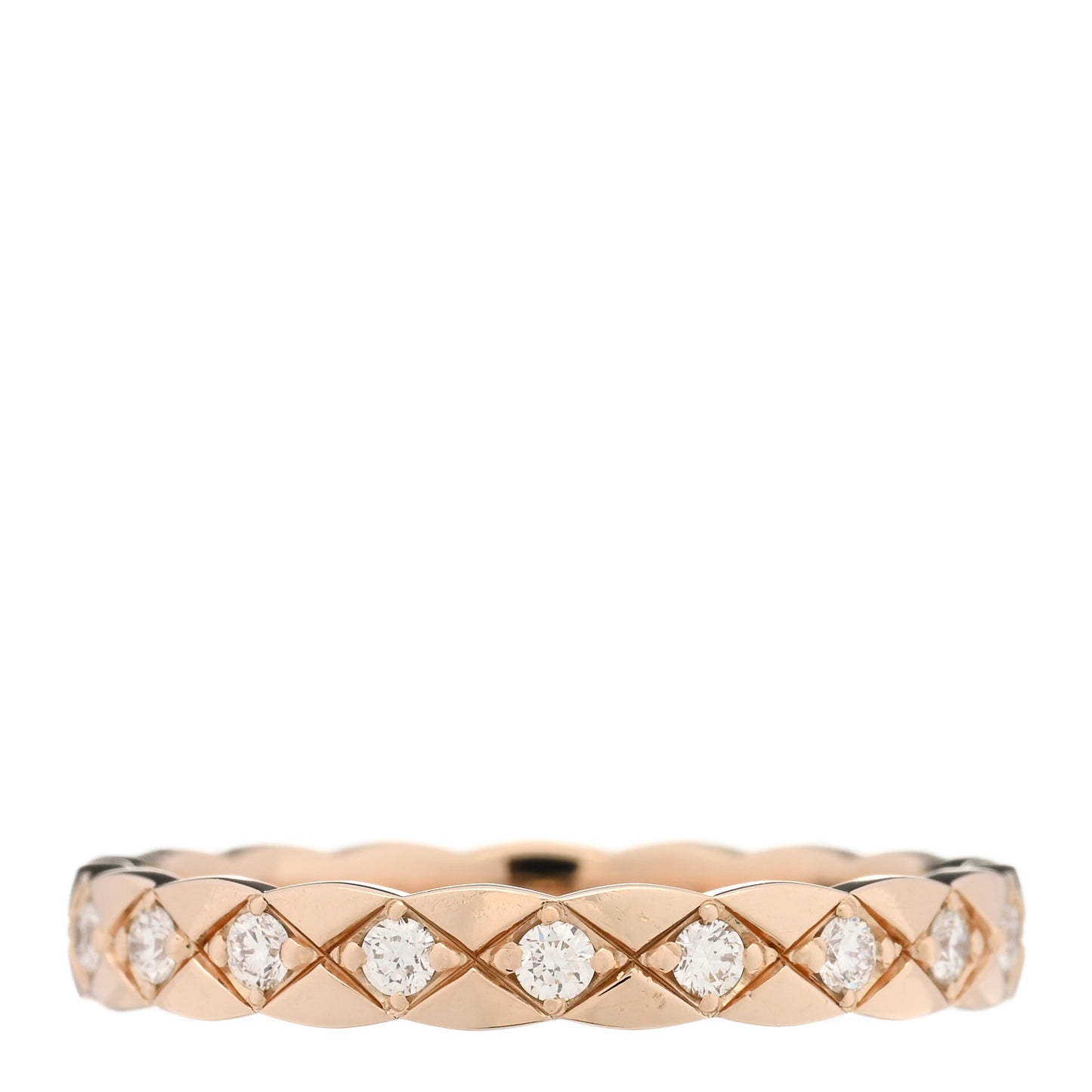 18K Beige Gold Diamond Mini Coco Crush Ring 57 8