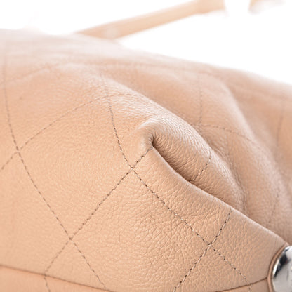 Chanel Grained Calfskin Stitched Medium Braided With Style Hobo Beige 10 of 12