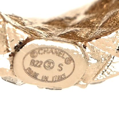 Chanel Crystal CC Round Earrings Gold 4 of 5