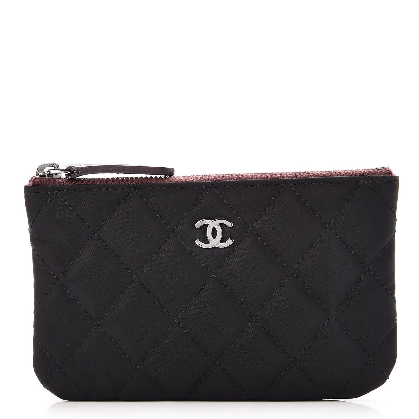 Nylon Quilted Small Cosmetic Case Black