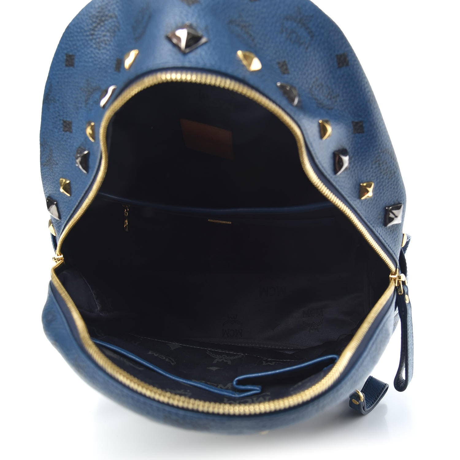 MCM Visetos Studded Medium Stark M Backpack Blue 4 of 7