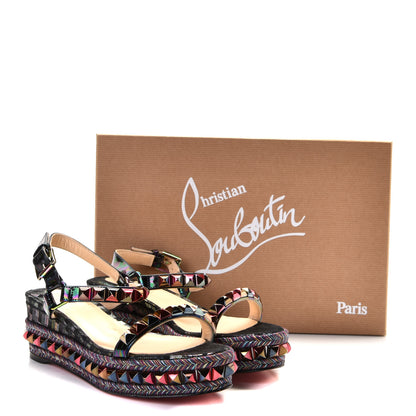 Christian Louboutin Patent Stellar Suede Cataclou 60 Platform Sandals 36 Multicolor 2 of 9