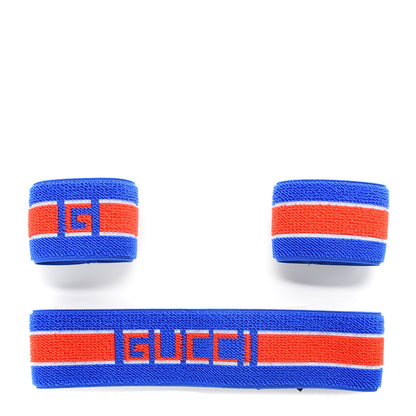 Gucci Cotton Logo Headband and Wrist Set M Blue Orange 1 of 6