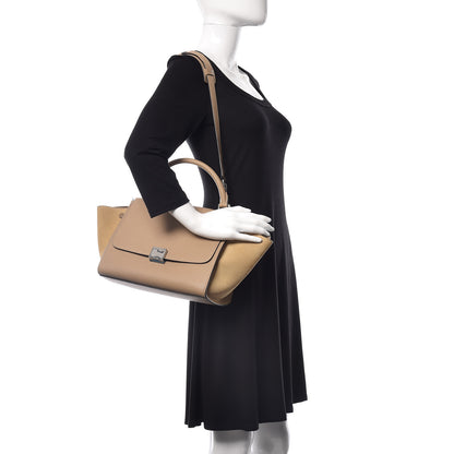 Celine Drummed Calfskin Suede Small Trapeze Dune 2 of 10