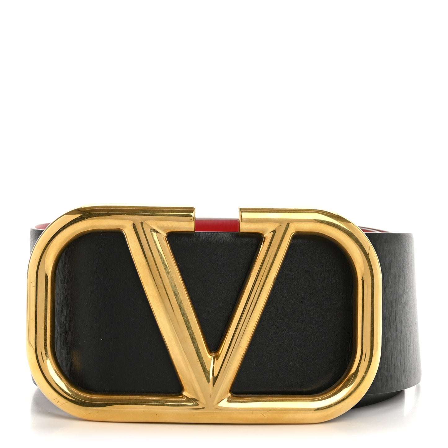 Glossy Calfskin VLogo Reversible 70mm Belt 85 34 Black Rouge Pur