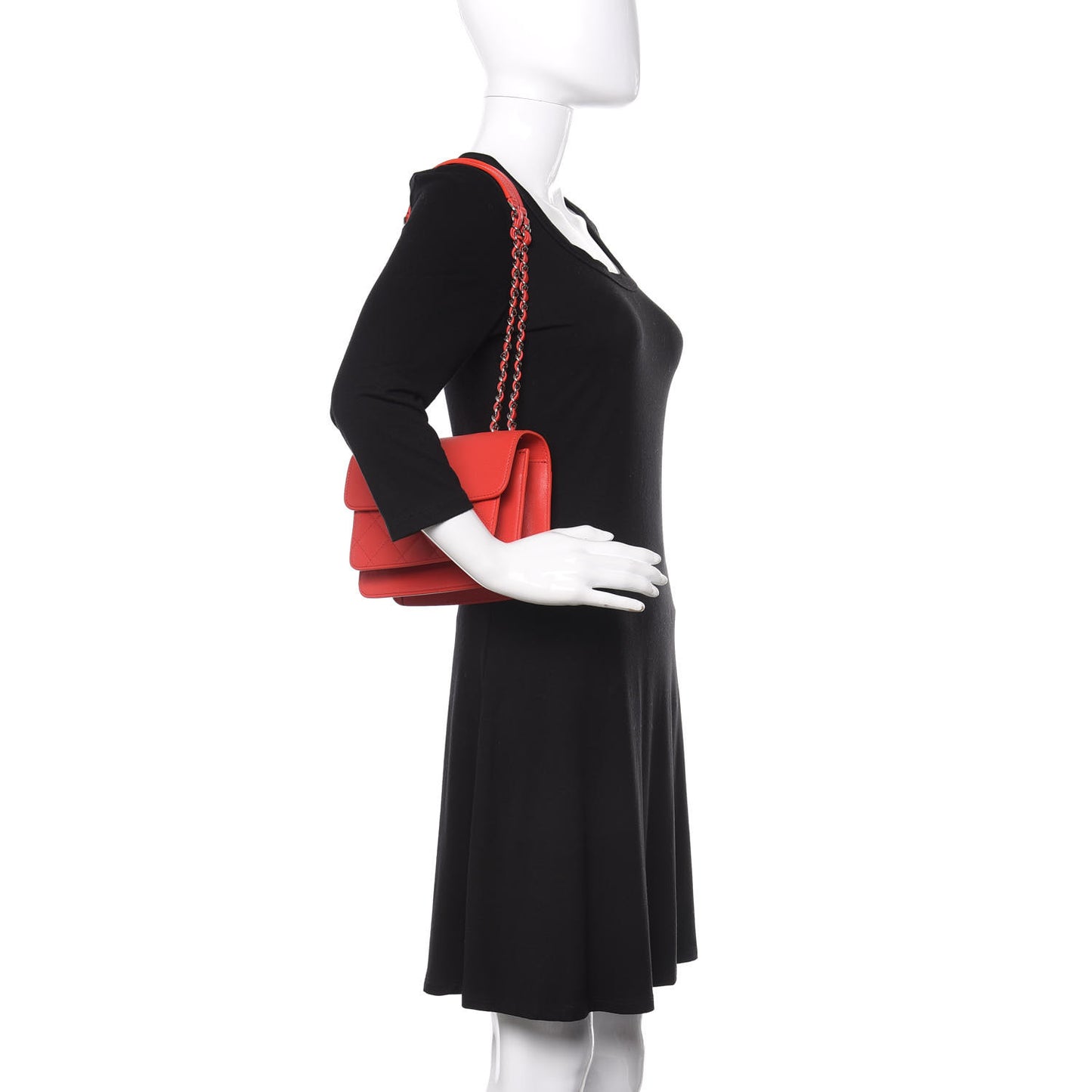 Lambskin Quilted Small CC Box Top Handle Flap Red