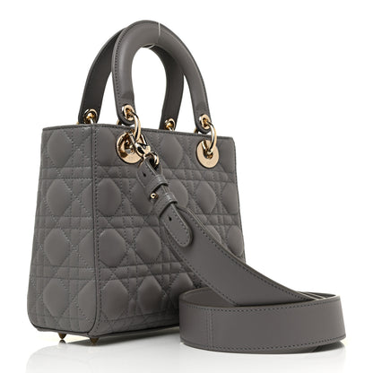 Christian Dior Lambskin Cannage Small My ABCDior Lady Dior Grey 3 of 12