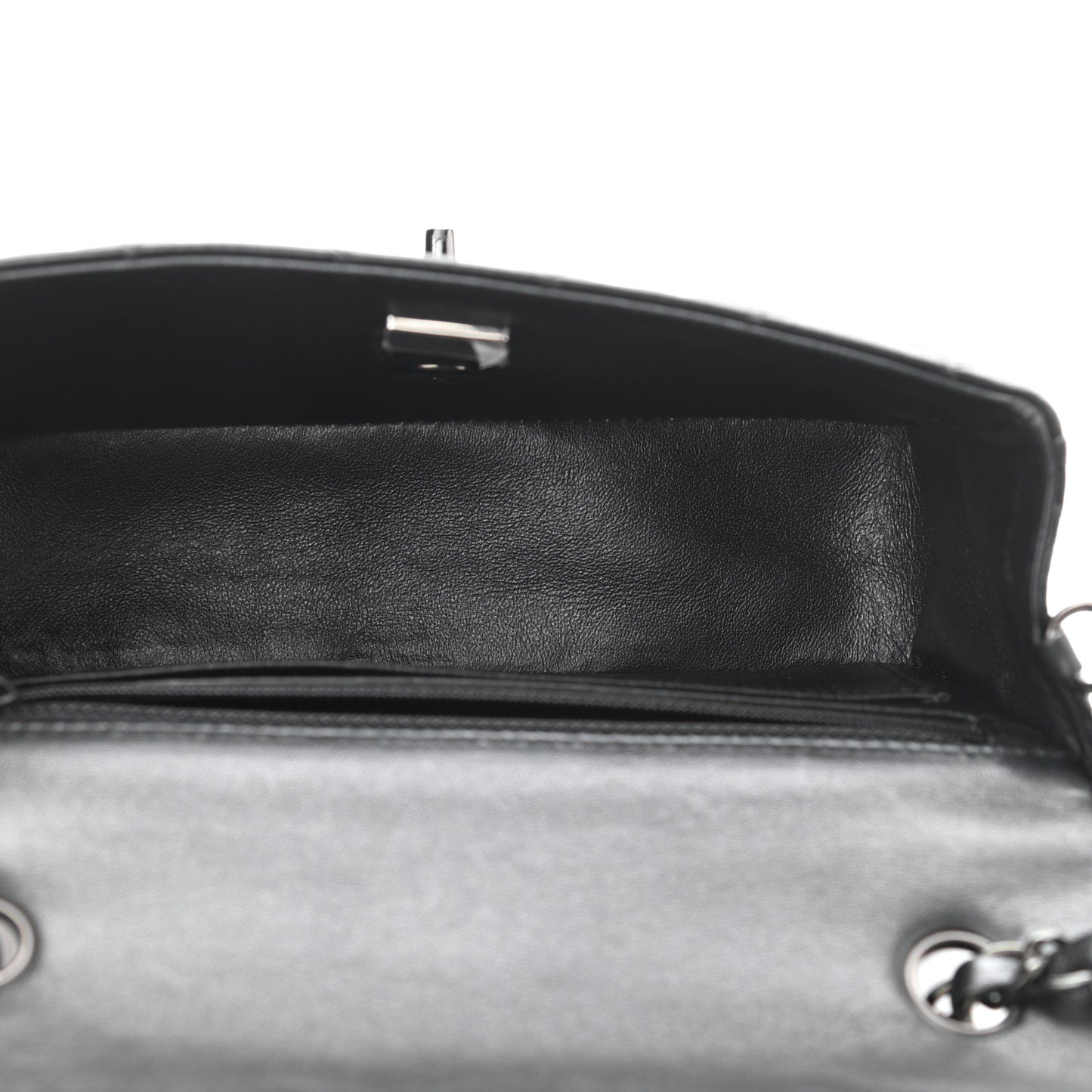 Lambskin Quilted Mini Rectangular Flap So Black