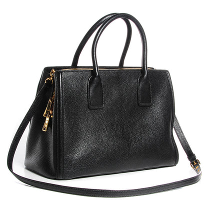 Miu Miu Goatskin Madras Top Handle Tote Nero Black 3 of 9