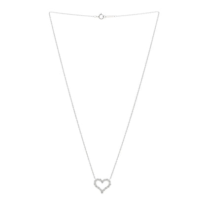 Tiffany Platinum Diamond Small Heart Pendant Necklace 3 of 5