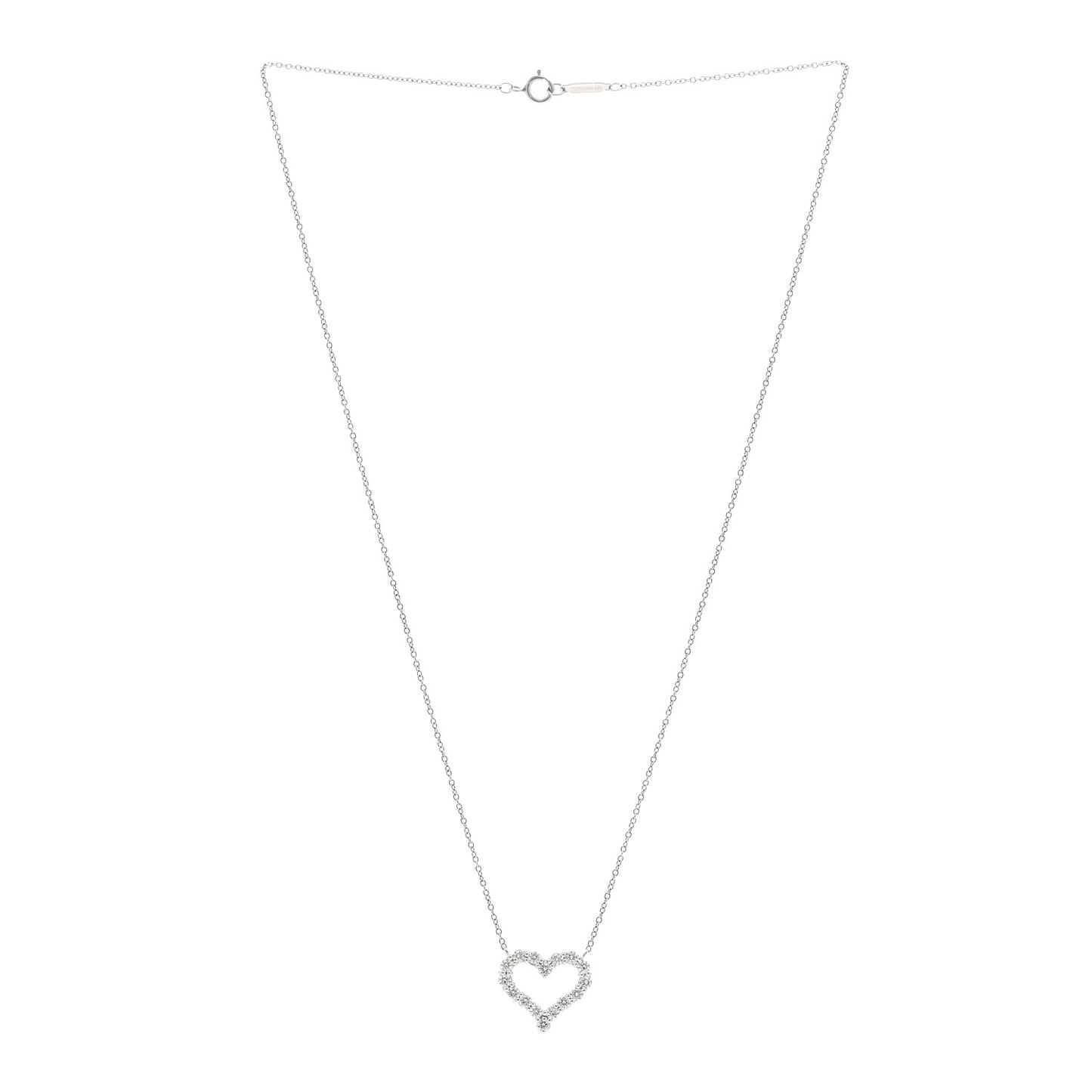 Platinum Diamond Small Heart Pendant Necklace