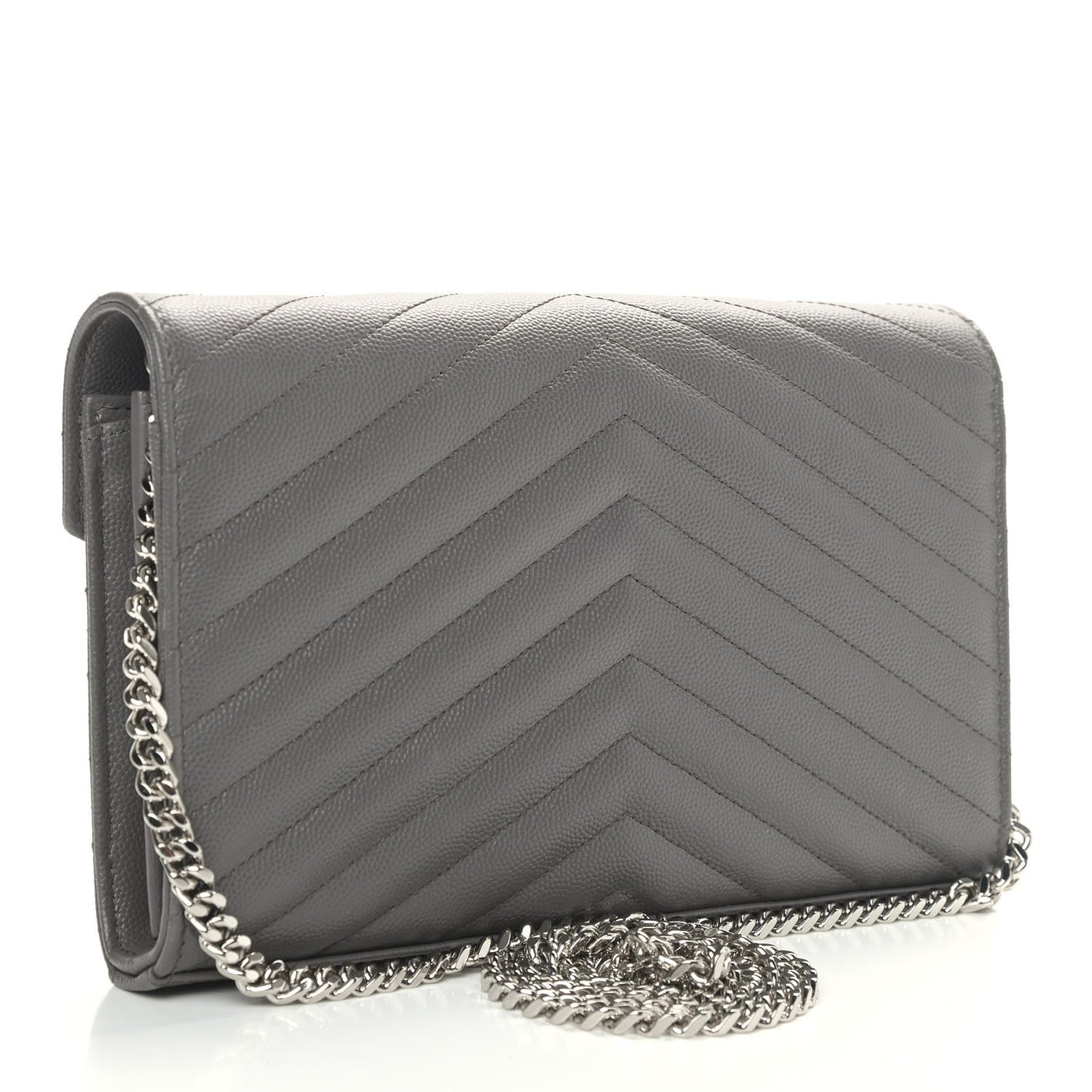 Grain De Poudre Matelasse Chevron Monogram Chain Wallet Earth