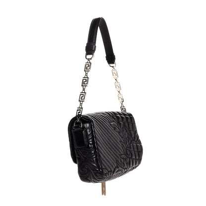 Versace Nappa Barocco Quilted Calliope Vanitas Shoulder Bag Black 3 of 8
