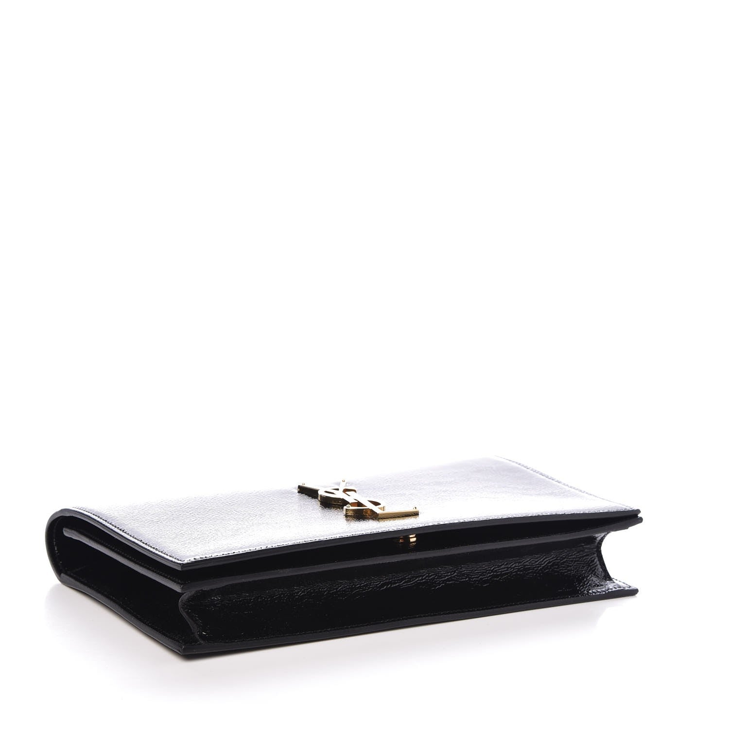 Saint Laurent Textured Patent Classic Kate Monogram Clutch Black 4 of 6