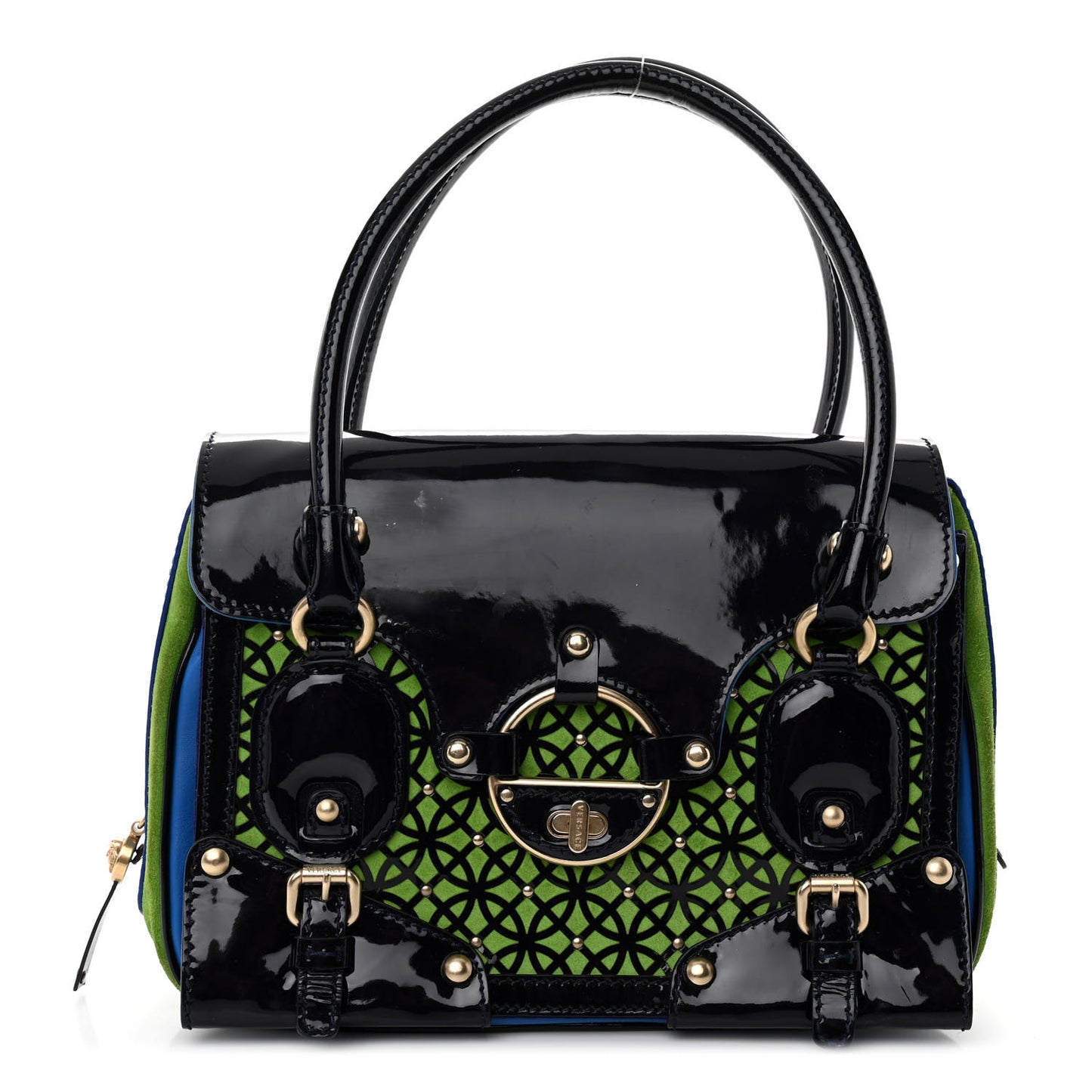 Patent Suede Carla Handle Bag
