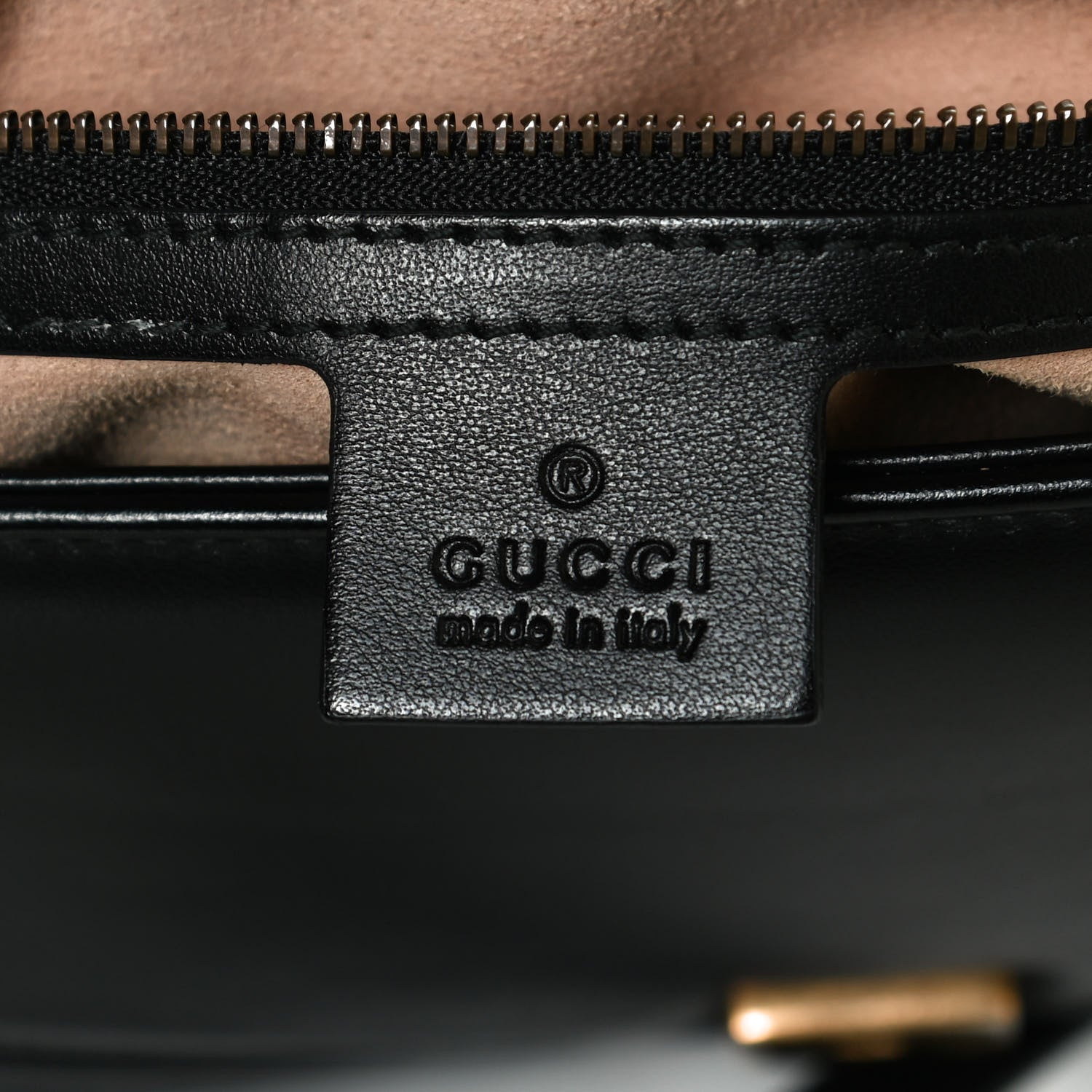 Gucci Calfskin Matelasse Small GG Marmont Top Handle Shoulder Bag Black 6 of 11